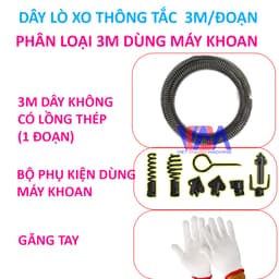 Dây lò xo thông tắc loại thưa đoạn 3m/đoạn đường kính 16mm 7