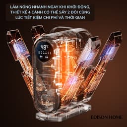 Máy Sấy Giày Dép Khử Mùi Đa Năng Edison Home 4 Cánh Tia UV Kháng Khuẩn Cao Cấp Làm Khô Nhanh 4