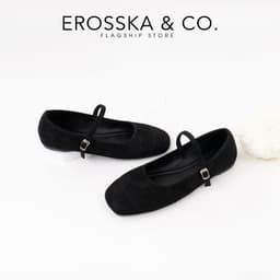 [EROSSKA] - Giày búp bê nữ quai ngang phối khóa basic cao 1cm màu nâu đậm - EL094 8