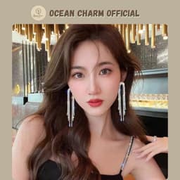 [Sẵn] Bông Tai Hoa Tai Ocean Charm Đính Đá Sang Chảnh - Phụ Kiện Trang Sức Bông Tai Đi tiệc – Lễ hội | Quà tặng 1