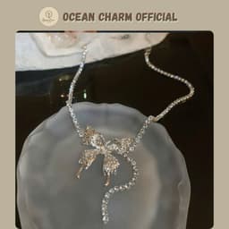 [Sẵn] Vòng Cổ Bướm Xinh Ocean Charm Đính Đá Sang Trọng - Phụ Kiện Trang Sức Dây Chuyền Xinh Đi Tiệc Ocean Charm 2