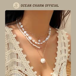 [Sẵn] Set 4 Vòng Cổ Nữ Layer Mặt Sò Ốc Biển Tự Nhiên Ocean Charm - Phụ Kiện Trang Sức Dây Chuyền 1