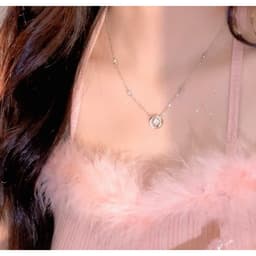 Vòng Cổ Dây Chuyền Titan Mặt Tròn Cách Điệu Thanh Lịch - Quà Tặng Vibe Ocean Charm, Phong Cách Hàn Quốc 5