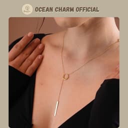 [Sẵn] Dây Chuyền Vòng Cổ Hợp Kim Vàng Ocean Charm Mặt Chữ Y - Phụ Kiện Trang Sức Thời Trang 1