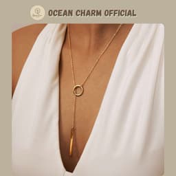 [Sẵn] Dây Chuyền Vòng Cổ Hợp Kim Vàng Ocean Charm Mặt Chữ Y - Phụ Kiện Trang Sức Thời Trang 2