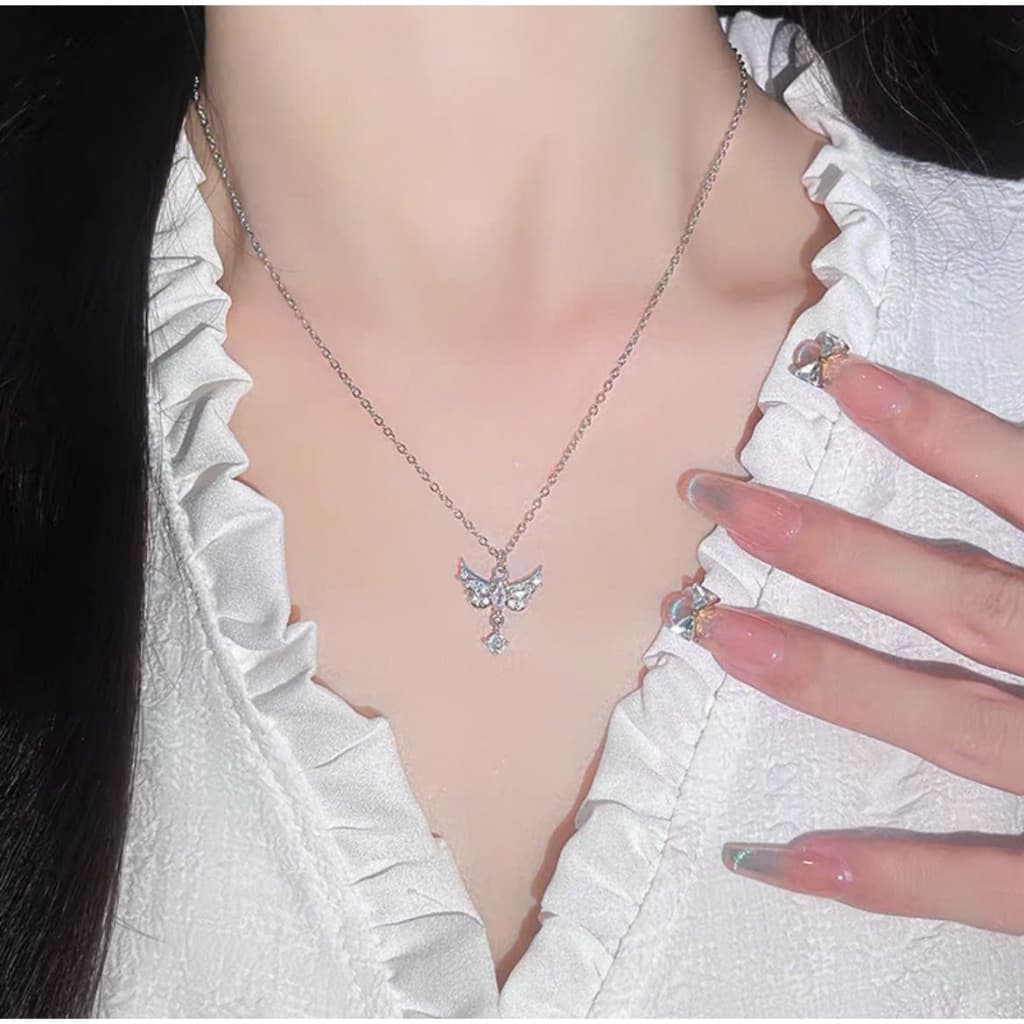 Vòng Cổ Dây Chuyền Titan Mặt Chuồn Chuồn Tinh Tế - Quà Tặng Vibe Ocean Charm, Sang Trọng, Phong Cách Hàn Quốc