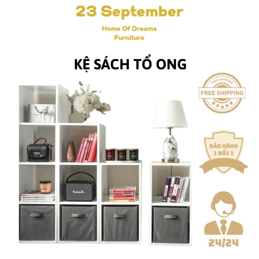 [ Hỏa TỐc ]Kệ Sách gỗ - Kệ để đồ gỗ đa năng tổ ong nhiều tầng lắp ghép cực tiện ích