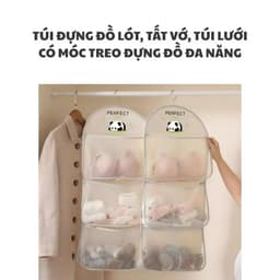 Túi lưới 3 tầng đựng đồ lót, tất vớ, túi lưới đựng đồ đa năng, có móc treo tủ quần áo,đồ dùng cá nhân gọn gàng,nlst2 4
