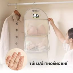 Túi lưới 3 tầng đựng đồ lót, tất vớ, túi lưới đựng đồ đa năng, có móc treo tủ quần áo,đồ dùng cá nhân gọn gàng,nlst2 5