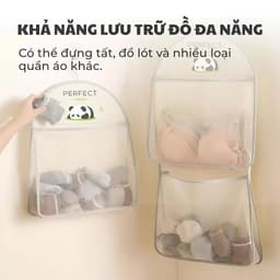 Túi lưới 3 tầng đựng đồ lót, tất vớ, túi lưới đựng đồ đa năng, có móc treo tủ quần áo,đồ dùng cá nhân gọn gàng,nlst2 6
