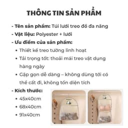 Túi lưới 3 tầng đựng đồ lót, tất vớ, túi lưới đựng đồ đa năng, có móc treo tủ quần áo,đồ dùng cá nhân gọn gàng,nlst2 2