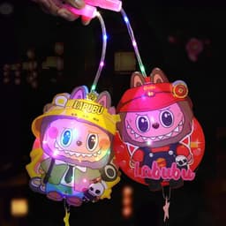 [Có đèn Led] Đèn Lồng đèn Trung Thu  2 mảnh Hình Labu.buu Dễ Thương 2
