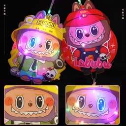 [Có đèn Led] Đèn Lồng đèn Trung Thu  2 mảnh Hình Labu.buu Dễ Thương 5