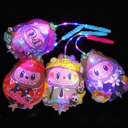 [Có đèn Led] Đèn Lồng đèn Trung Thu  2 mảnh Hình Labu.buu Dễ Thương 7