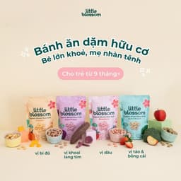 [HSD 10/2027] Bánh gạo lứt ăn dặm hữu cơ Little Blossom Vị Khoai Lang Tím 40g cho bé 9 tháng+ 6