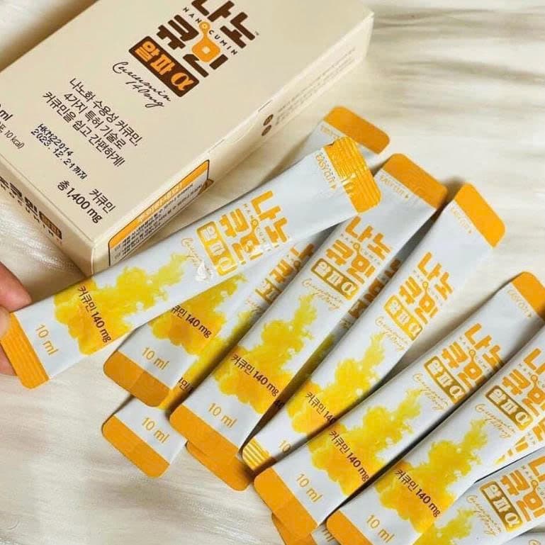 Tinh Chất Nghệ Nano Cucurmin Alpha Gon Hộp 30 Gói, Tăng Cường Hệ Miễn Dịch, Đẹp Da Chống Lão Hoá