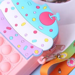 [Mới] Túi xách nữ đeo chéo silicon hình bánh sinh nhật, bong bóng pop-it thời trang dễ thương cho bé 5