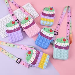 [Mới] Túi xách nữ đeo chéo silicon hình bánh sinh nhật, bong bóng pop-it thời trang dễ thương cho bé 9
