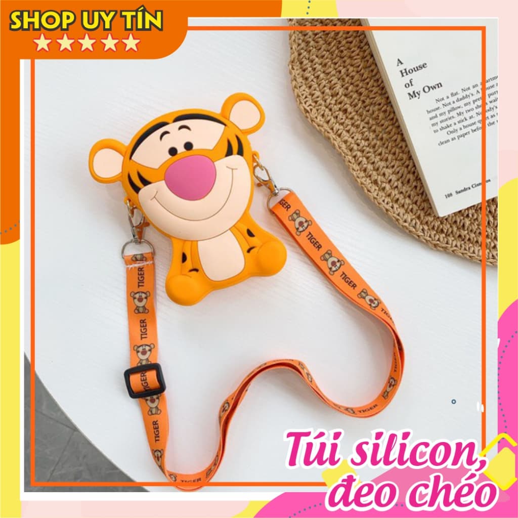 [Mới] Túi xách đeo chéo silicon hình hổ cam, thời trang dễ thương cho bạn gái