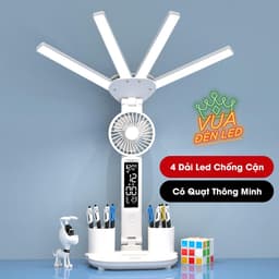 Đèn Học Để Bàn Bảo Vệ Mắt VUA ĐÈN LED - Pin Tích Điện, Cảm Ứng Chỉnh Màu, Chế Độ Sáng 2