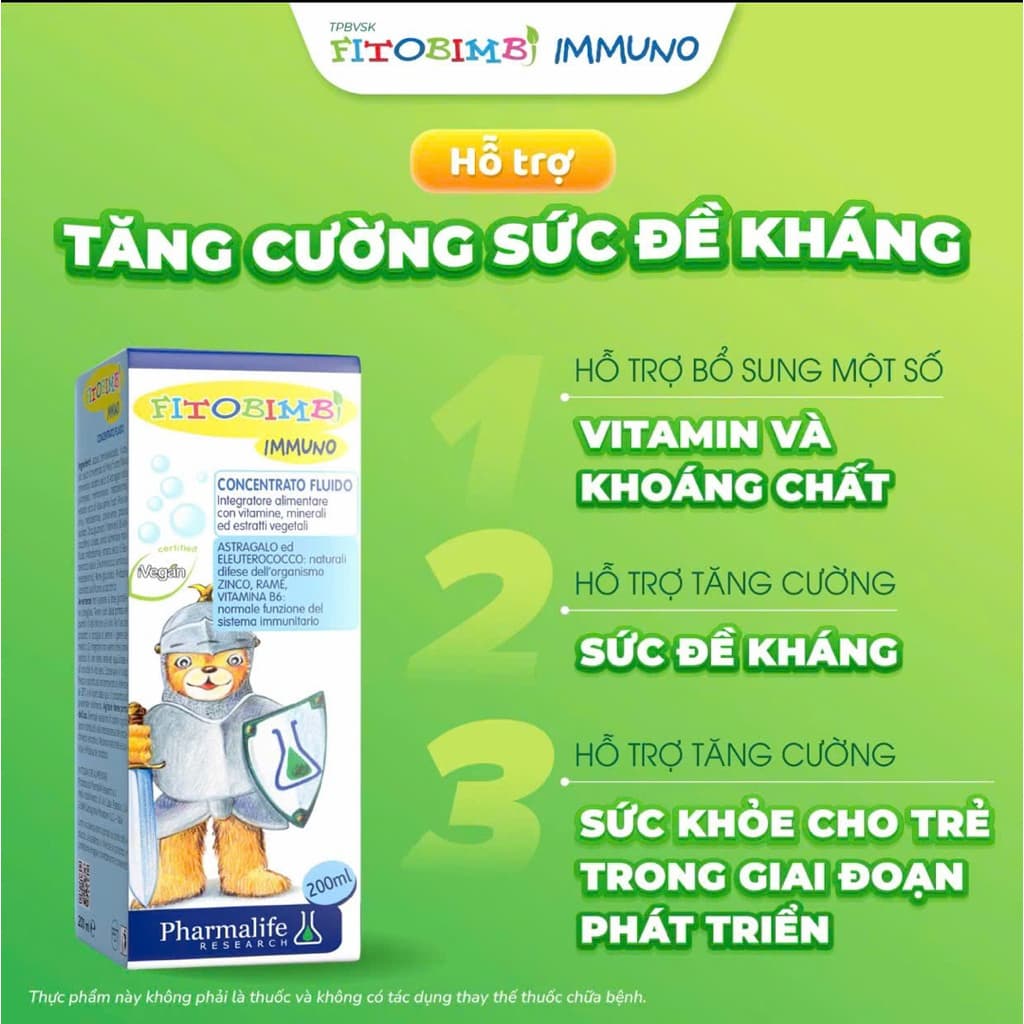 tPBVSK. Fitobimbi Immuno – Bé khỏe mạnh, đề kháng vững vàng, ít ốm vặt, tự tin khám phá thế giới mỗi ngày!