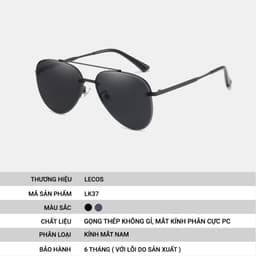 Kính Phi Công Nam LECOS LK37 Gọng Thép Không Gỉ Lái Xe Dạo Phố 4
