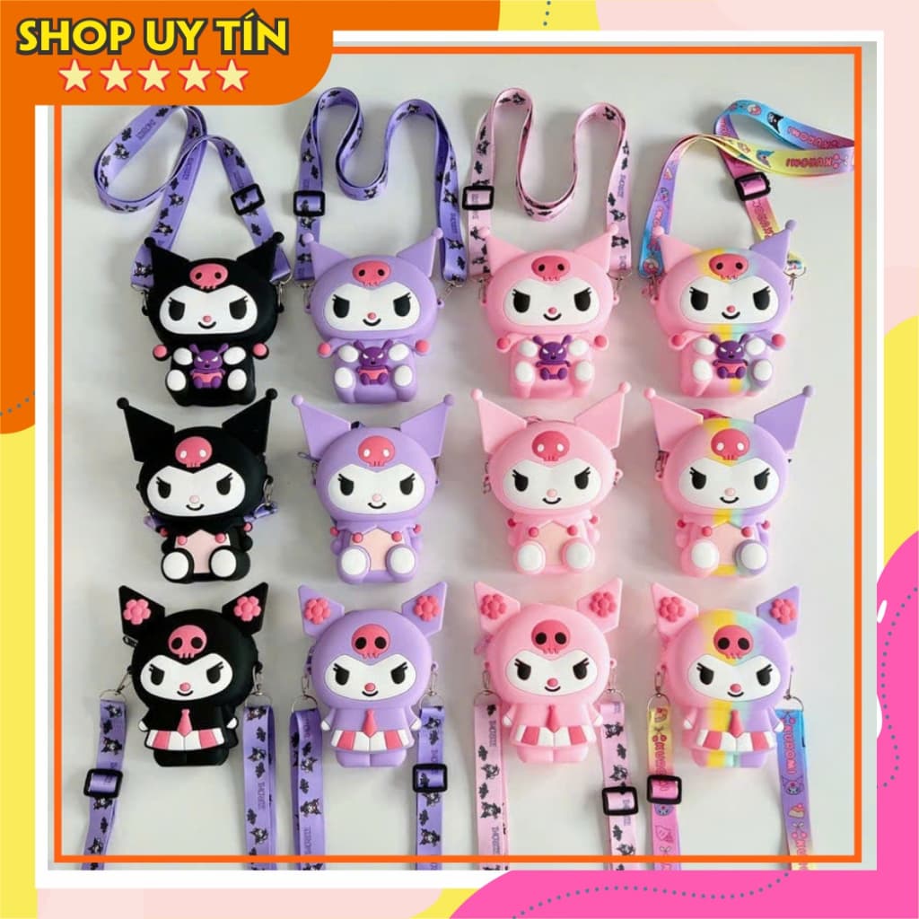 Túi xách silicon Kuromi cho bé trai bé gái đeo chéo đựng bì lì xì thời trang hot trend Tết