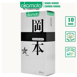 Bao cao su Okamoto Vanilla hương vani siêu mỏng Nhật Bản 1