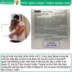 Bao cao su Okamoto 0.01 PU Siêu mỏng Truyền Nhiệt Nhanh 9
