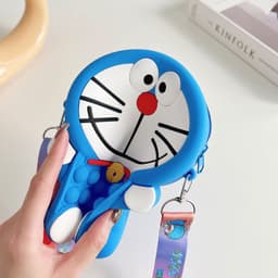 Túi xách đeo chéo silicon pop it hình doraemon thời trang dễ thương, bong bóng giảm căng thẳng 7