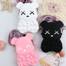 Túi silicon bearbrick, xách đeo chéo pop it hình gấu nhỏ xinh, thời trang - bong bóng pop-it 6