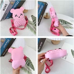 Túi silicon bearbrick, xách đeo chéo pop it hình gấu nhỏ xinh, thời trang - bong bóng pop-it 9