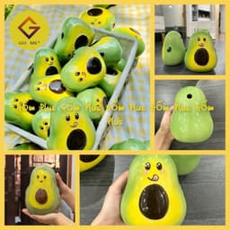 Heo sứ, lợn tiết kiệm lỗ tròn hình trái bơ cao 17cm 🥑🥑🥑 1