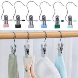 Sét 5 Móc 10 Kẹp Treo Quần Áo, Đồ Lót Chống Trượt Chống Gió. Móc Phơi Đồ Có Khóa Chống Rơi Bằng Thép Không Gỉ 7