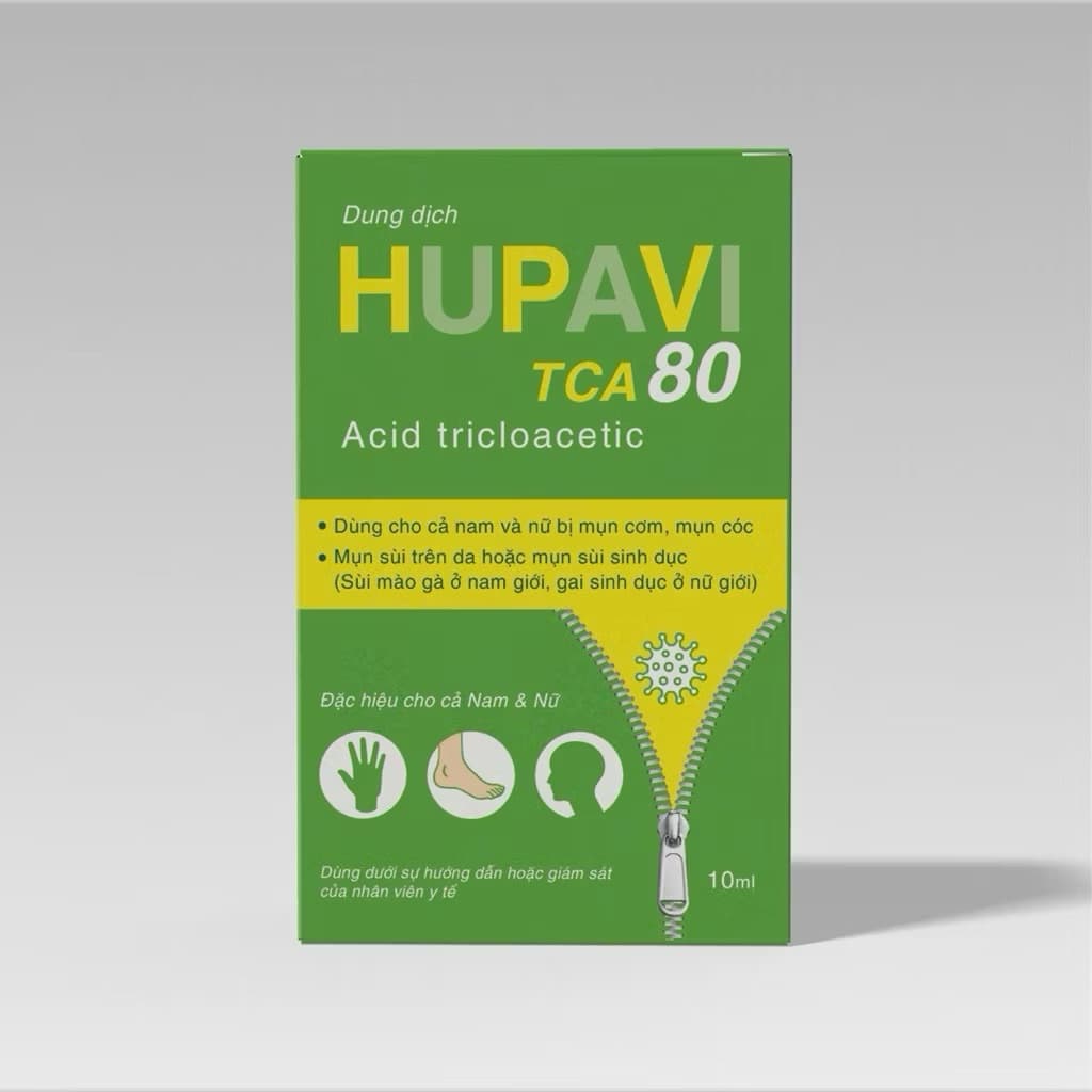 Hupavir TCA 50% 80% lọ 10ml - Chấm rụng sùi, mụn cơm, mụn cóc, gai sd, chuỗi hạt ngọc cho nam và nữ