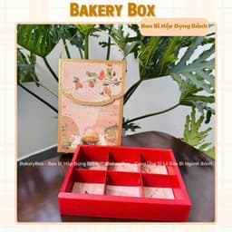 Hộp BÁNH TRUNG THU đựng set 6 bánh mini (KHÔNG BÁNH) họa tiết gần gũi biểu tượng của tết đoàn viên truyền thống 2