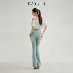 Quần Jean KAYLIN ống loe form ôm chất vải Denim phong cách N2276 2