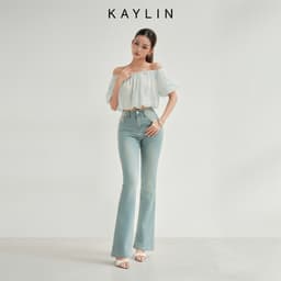 Quần Jean KAYLIN ống loe form ôm chất vải Denim phong cách N2276 1
