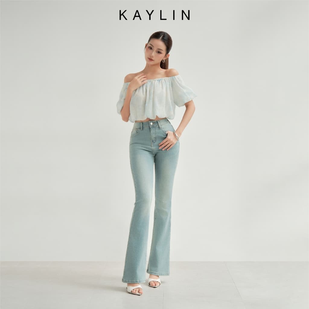 Quần Jean KAYLIN ống loe form ôm chất vải Denim phong cách N2276