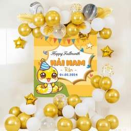Set bóng trang trí đầy tháng cho bé tuổi Rắn vừa xinh xắn, vừa tiện lợi- Babuudecor 7