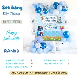 Set bóng trang trí đầy tháng cho bé tuổi Rắn vừa xinh xắn, vừa tiện lợi- Babuudecor 8