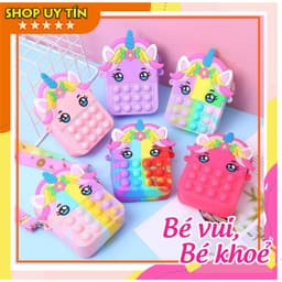 [Mới] Túi xách đeo chéo silicon hình pony unicorn bong bóng pop-it thời trang dễ thương bé gái 1