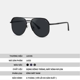 Kính Phi Công Nam LECOS LK33 Chống Tia Uv400 Du Lịch đi Biển 3