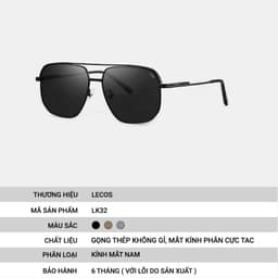 Kính Mắt Tròn Retro LECOS LK32 Gọng Thép Không Gỉ Chống Chói đi Nắng 4