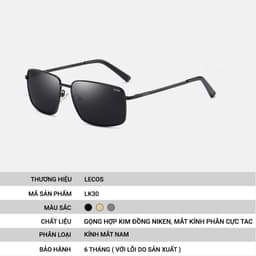 Kính Mắt Vuông Nam LECOS LK30 Chống Tia Uv400 Chống Chói đi Nắng 4