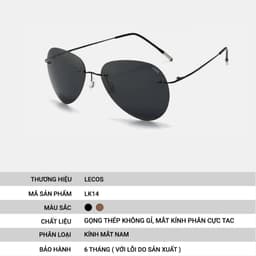 Kính Mát Nam LECOS LK14 Dáng Hiện Đại Gọng Thép Không Gỉ đi Làm Gặp Đối Tác 3