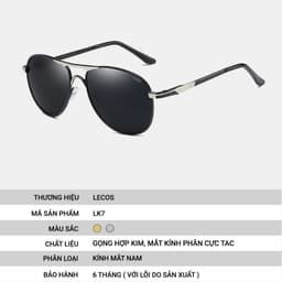 Kính Mát Nam LECOS LK7 Kiểu Dáng Lịch Lãm Gọng Hợp Kim Thanh Mảnh Chống Chói 4