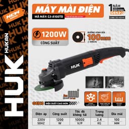 [Lưỡi 100mm] Máy mài điện cầm tay Gen3 HUKAN G3-A100TD, 6 cấp tốc độ, Công suất khủng 1200w 2