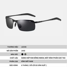 Kính Mắt Chữ Nhật Nam LECOS LK42 Gọng Đồng Bền Chắc Du Lịch đi Biển 3