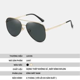 Kính Phi Công Nam LECOS LK47 Tròng Phân Cực Chống Lóa đi Làm Gặp Đối Tác 2
